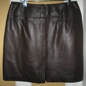 Vintage Set: Margaret Godfrey Mocha Leather Skirt+Jacket! Size 8P